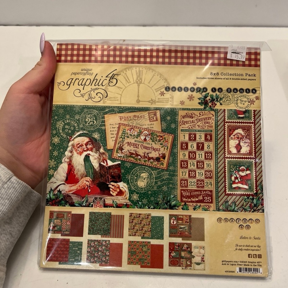 Graphic 45 Collection Pack 8”x8"-Letters to Santa